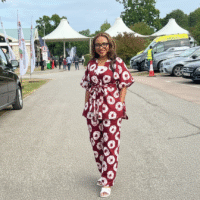Rich burgundy Ankara