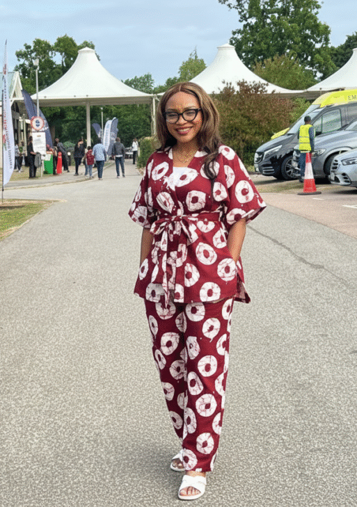 Rich burgundy Ankara