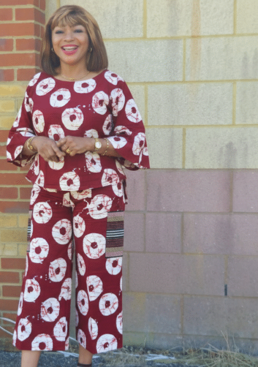Rich burgundy Ankara