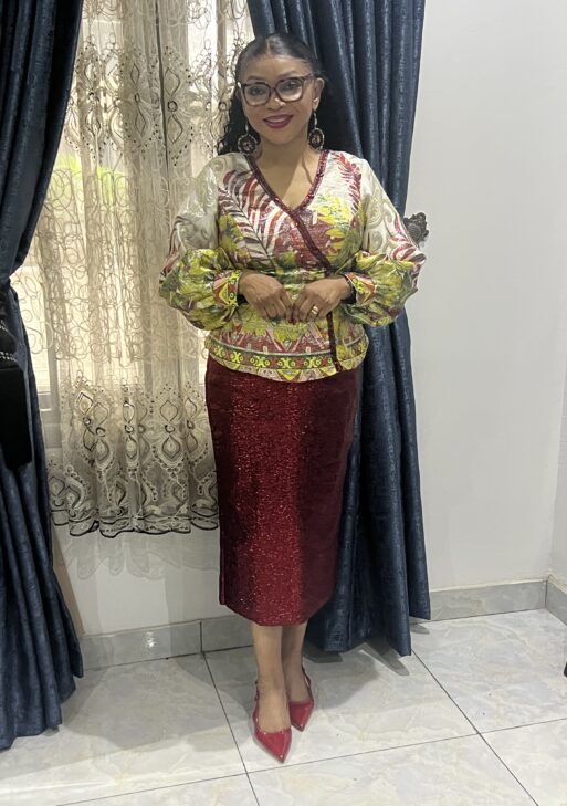2piece set guinea brocade