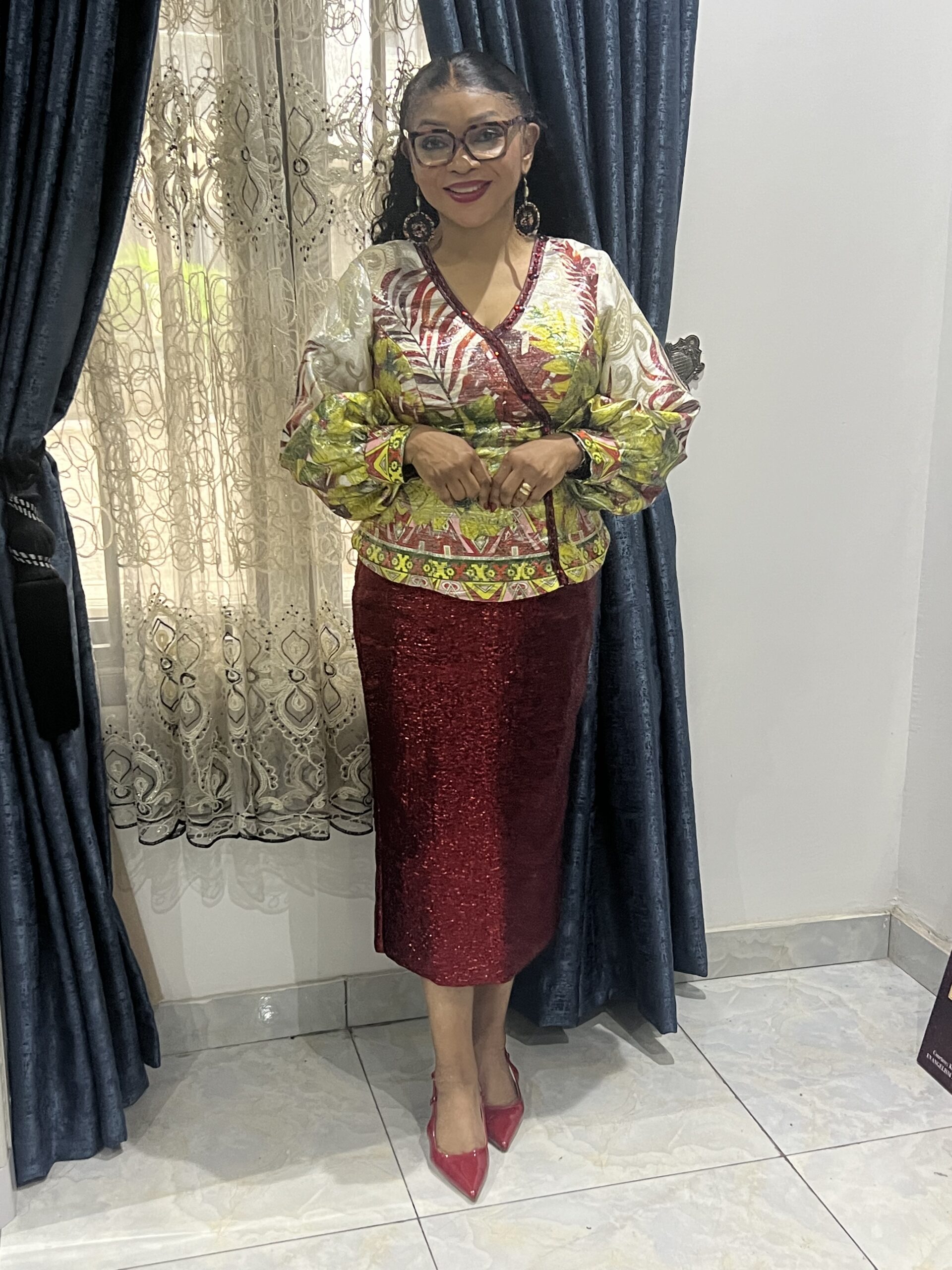 2piece set guinea brocade