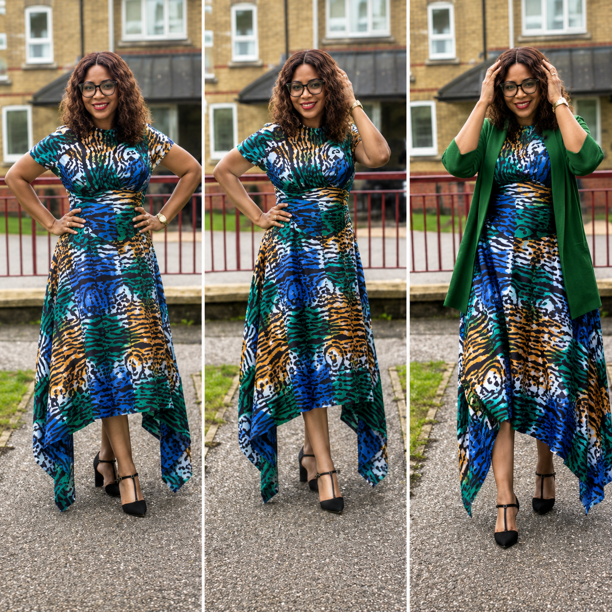 Adire Multi-Coloured Midi Dress - Image 2