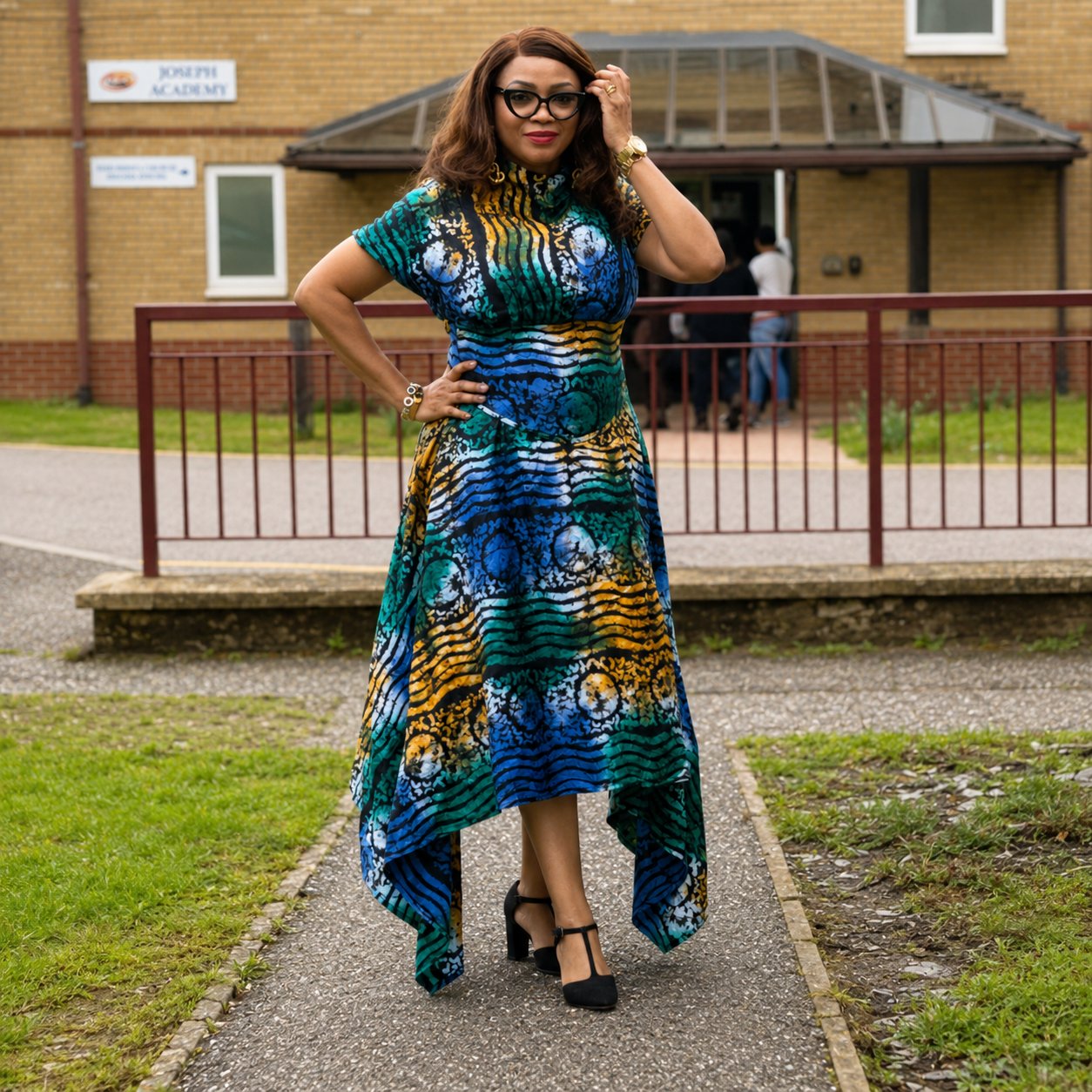 Adire Multi-Coloured Midi Dress - Image 3