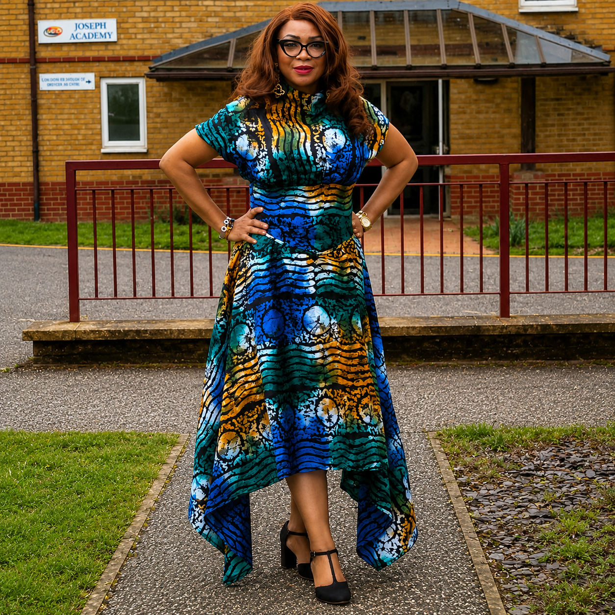Adire Multi-Coloured Midi Dress