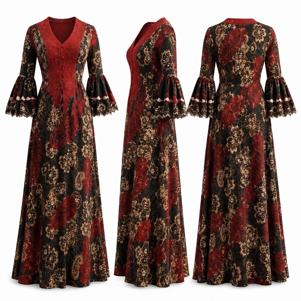Embridered fully stoned Ankara dress - Image 3