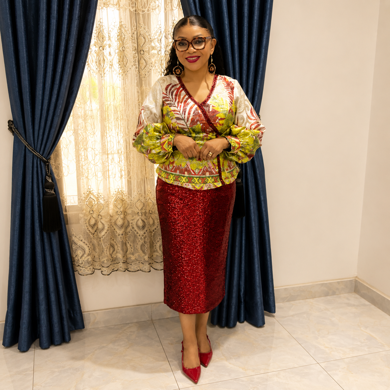 2piece set guinea brocade