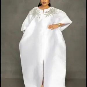 White Boubou one size with silver embellishments